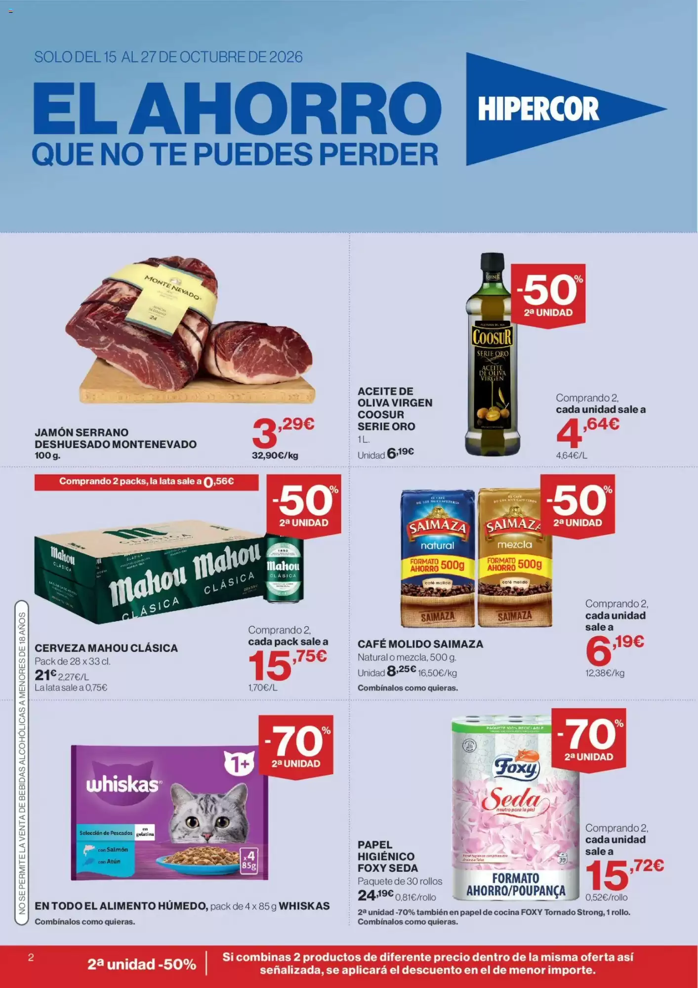 Folleto promocional de Hipercor válido desde el 15/10/2026 - Página 2.