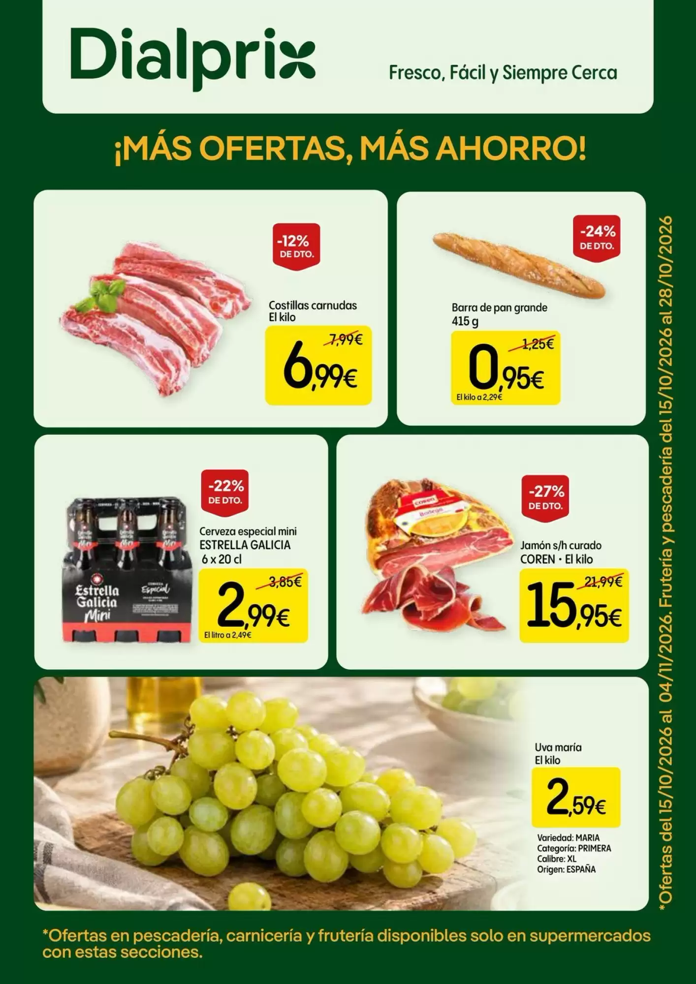 Folleto promocional de Dialprix válido desde el 15/10/2026 - Página 1.