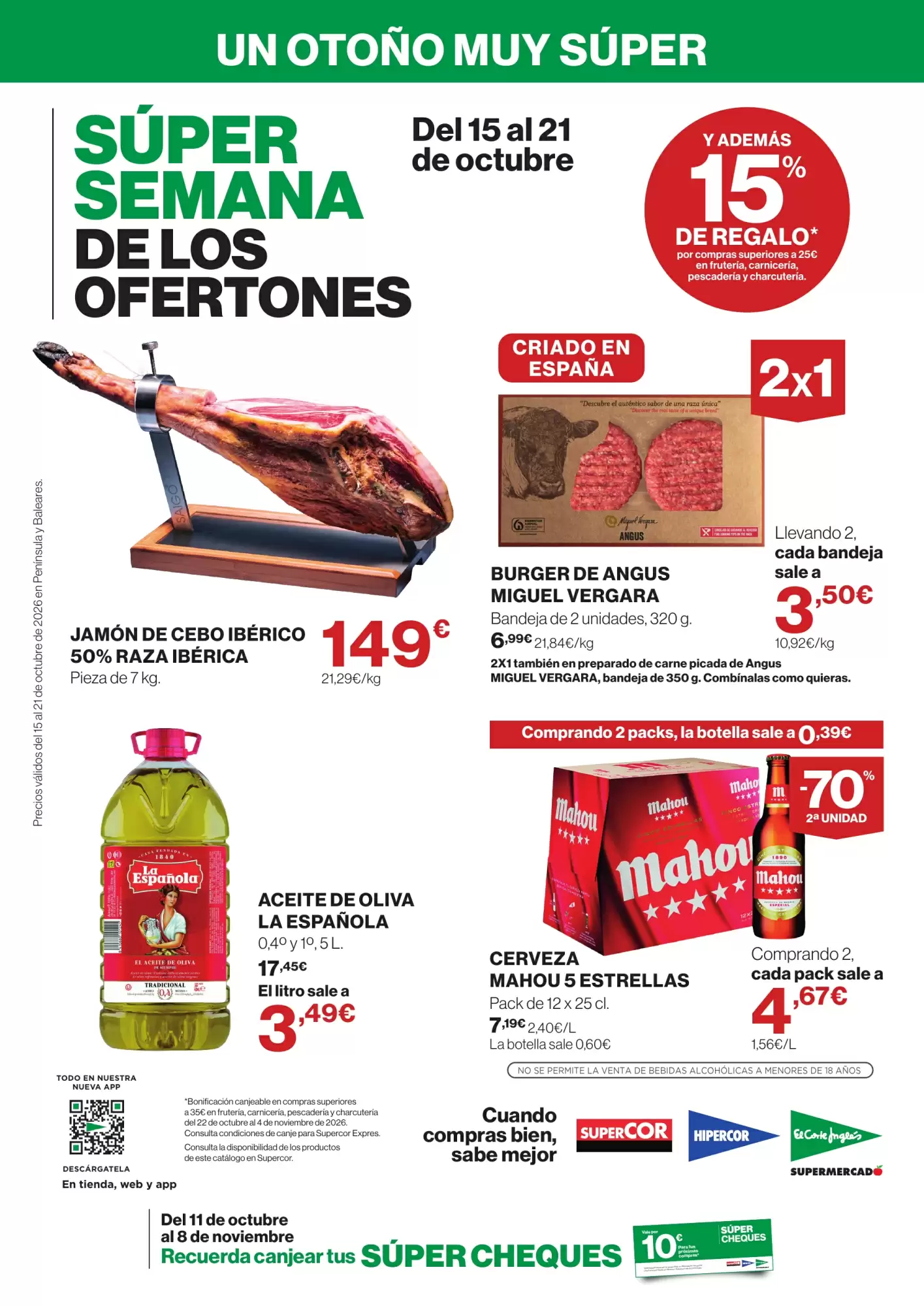 Folleto promocional de Supercor válido desde el 15/10/2026 - Página 1.