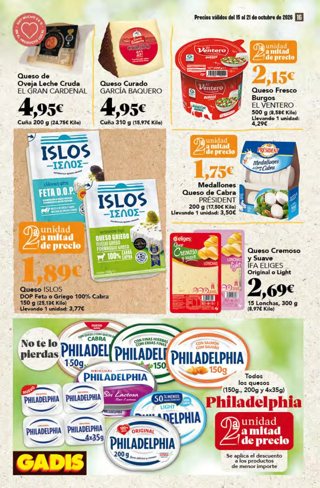 Folleto promocional de Gadis válido desde el 15/10/2026 - Página 16.
