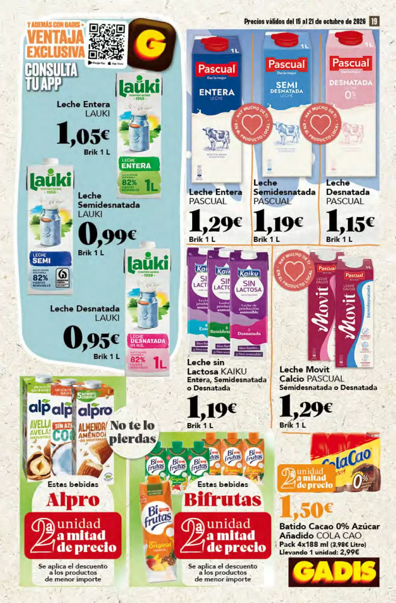 Folleto promocional de Gadis válido desde el 15/10/2026 - Página 19.