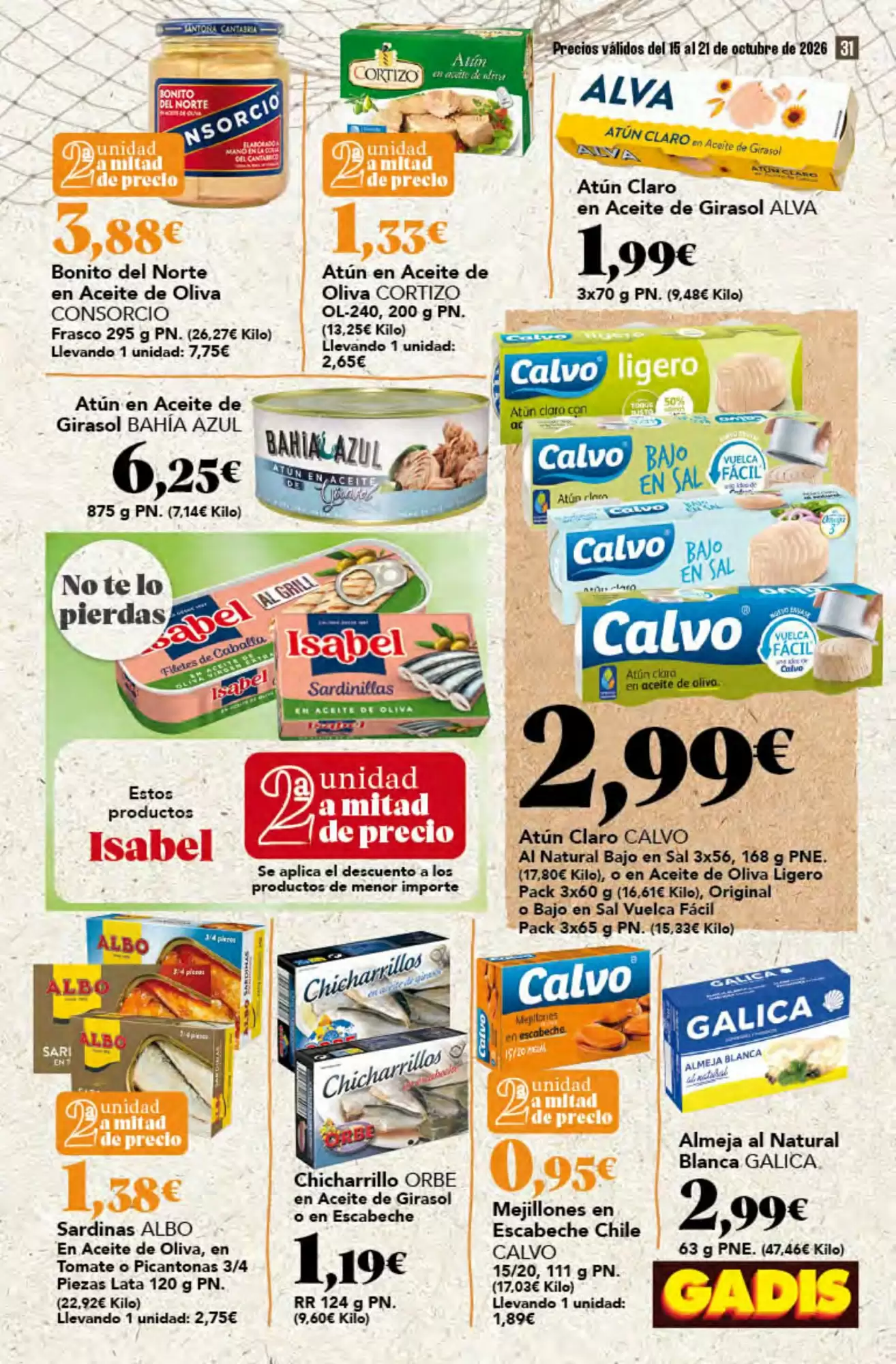 Folleto promocional de Gadis válido desde el 15/10/2026 - Página 31.