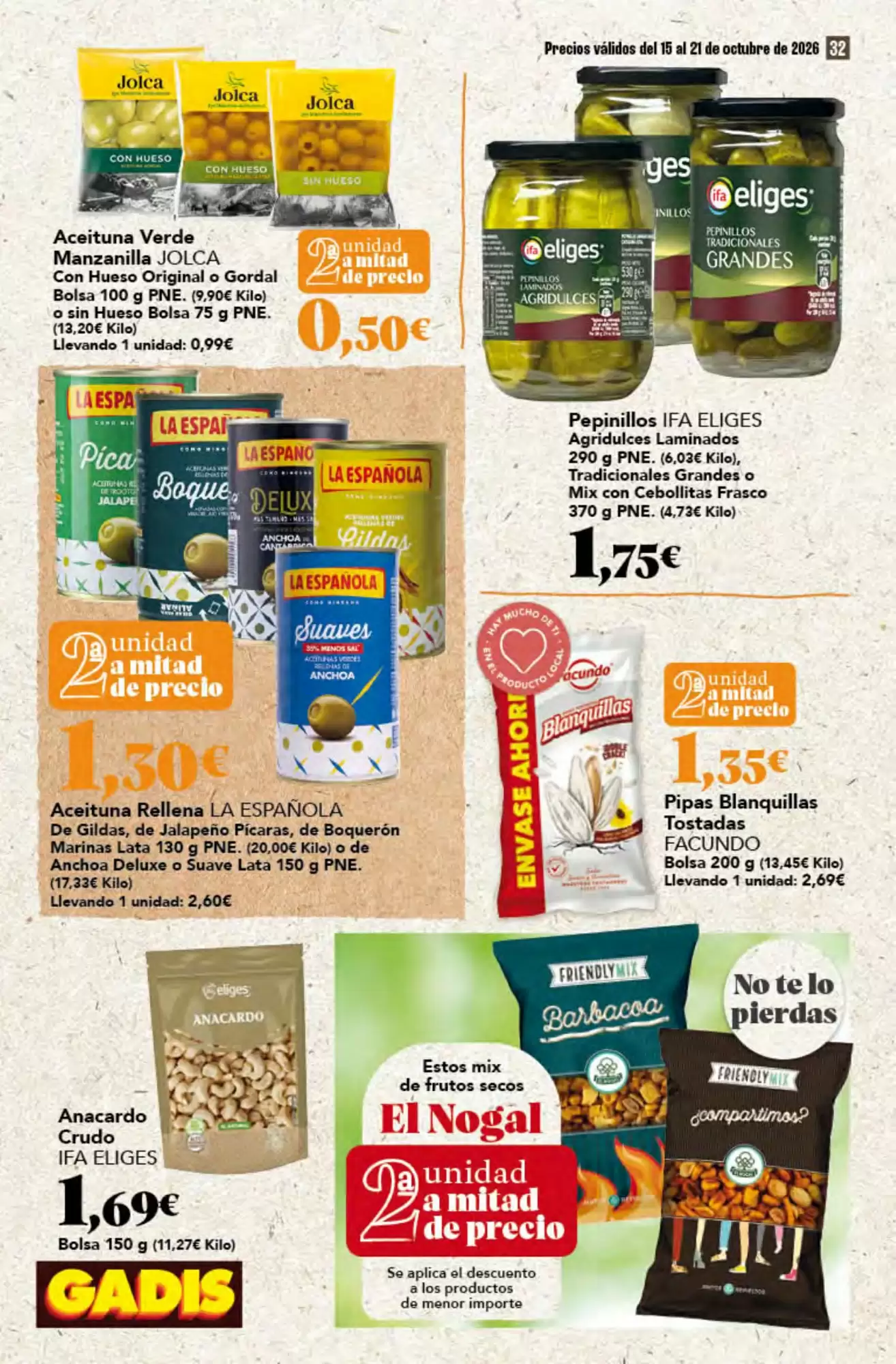 Folleto promocional de Gadis válido desde el 15/10/2026 - Página 32.