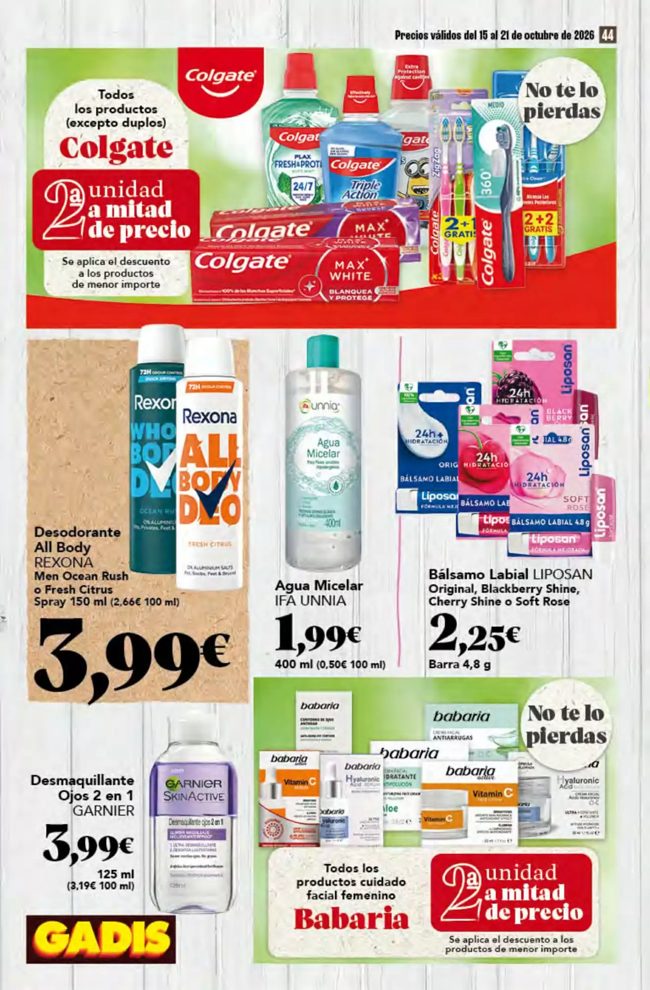 Folleto promocional de Gadis válido desde el 15/10/2026 - Página 44.