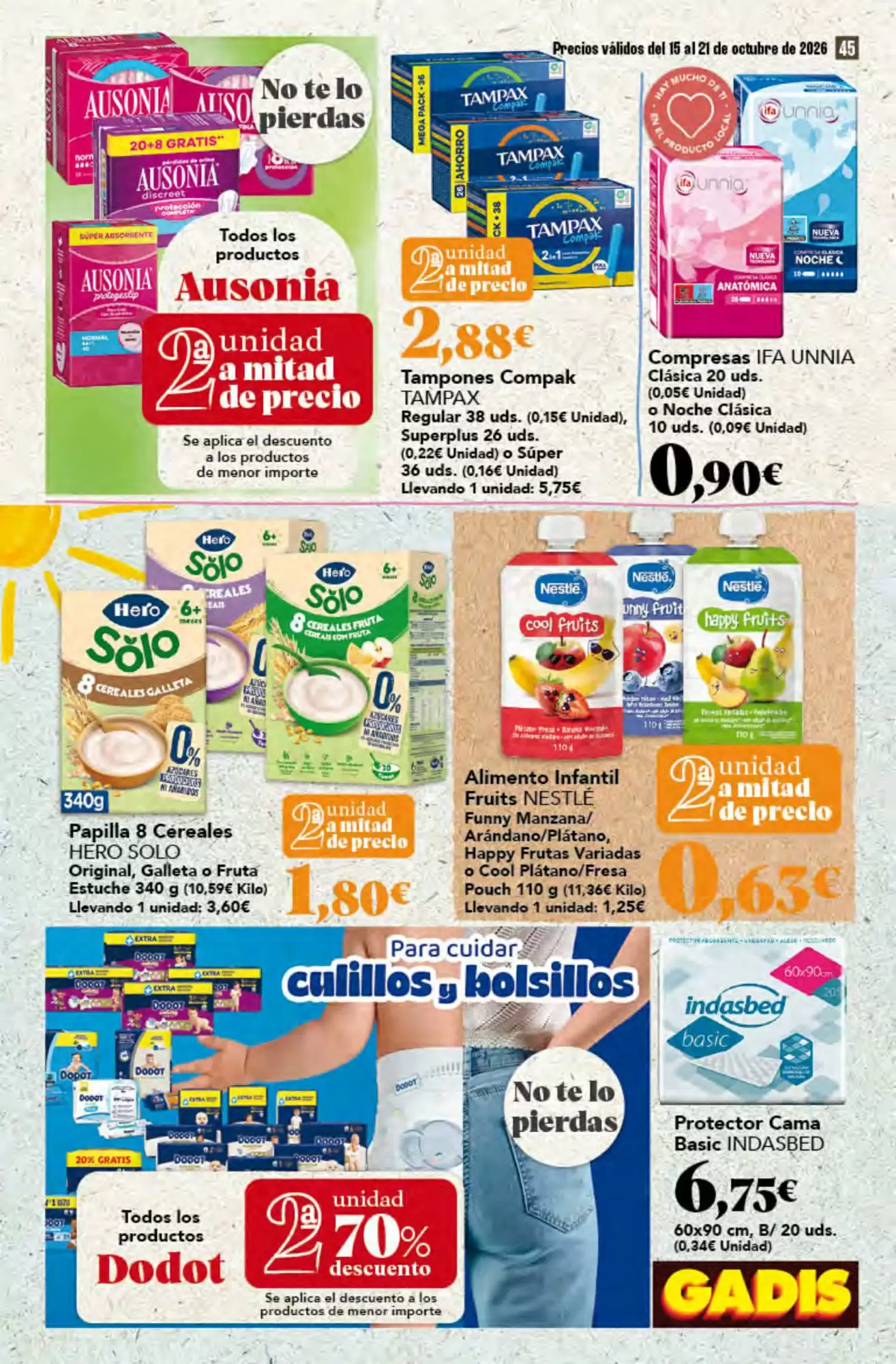 Folleto promocional de Gadis válido desde el 15/10/2026 - Página 45.