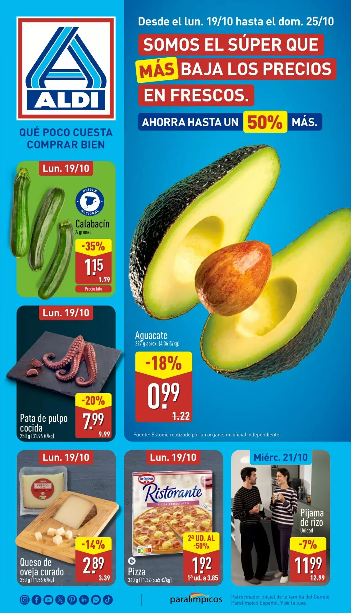 Folleto promocional de ALDI válido desde el 19/10/2026 - Página 1.