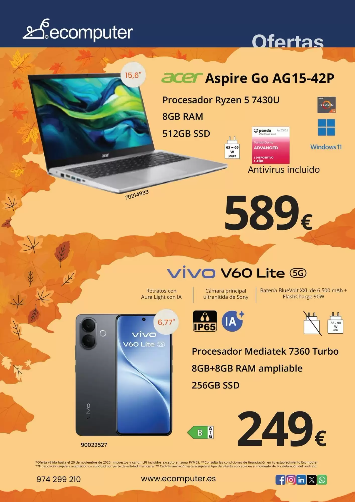 Folleto promocional de Ecomputer válido desde el 22/10/2026 - Página 1.