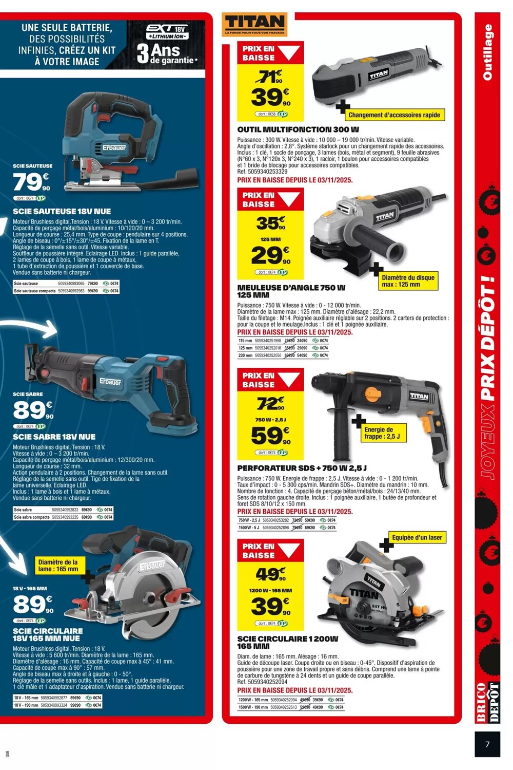 Prospectus promotionnel Brico Dépôt valable à partir du 28/11/2025 - Page 7.
