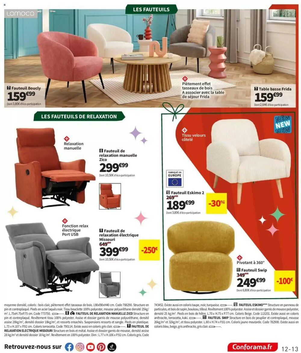 Prospectus promotionnel Conforama valable à partir du 02/12/2025 - Page 13.