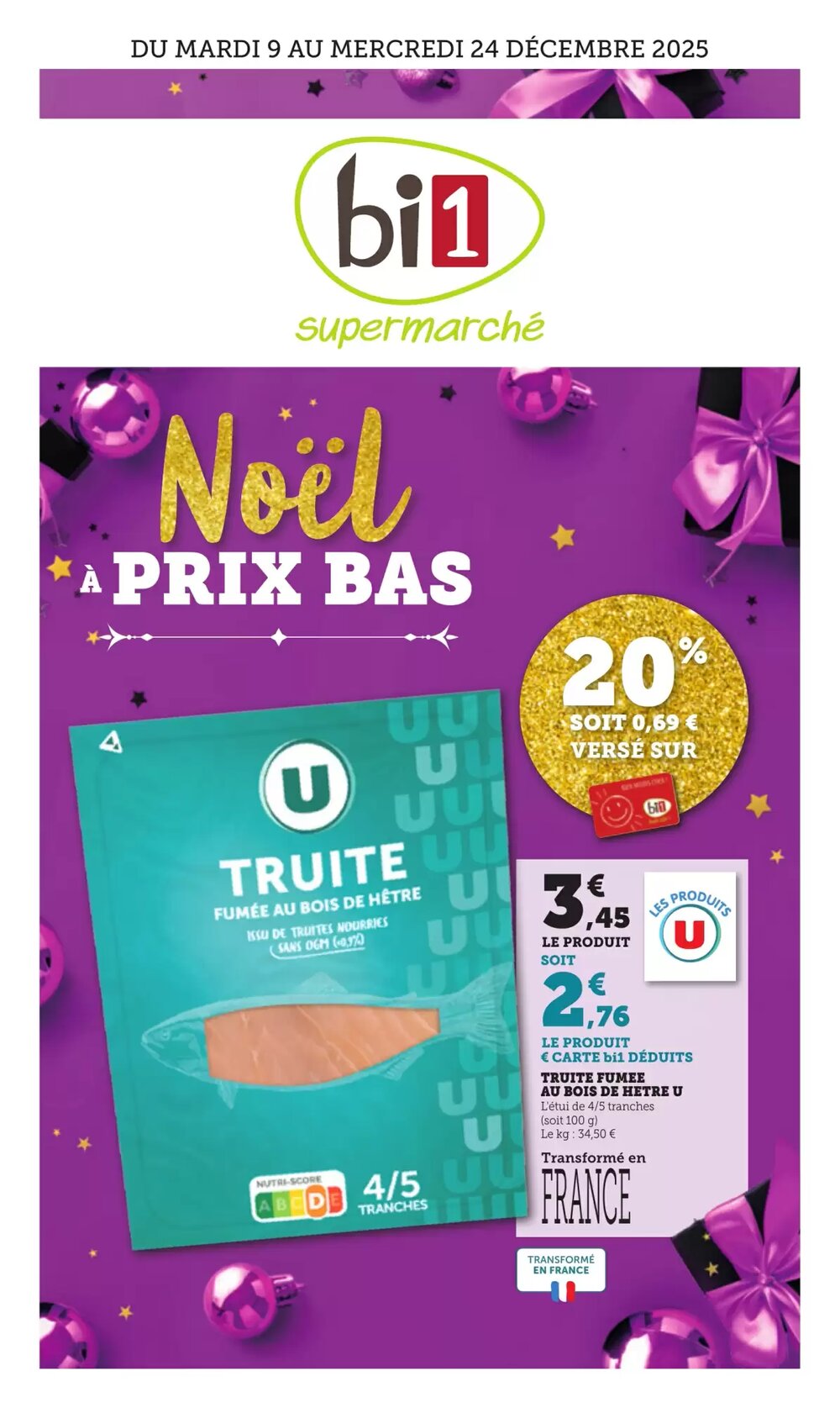 Prospectus promotionnel Bi1 valable à partir du 09/12/2025 - Page 1.