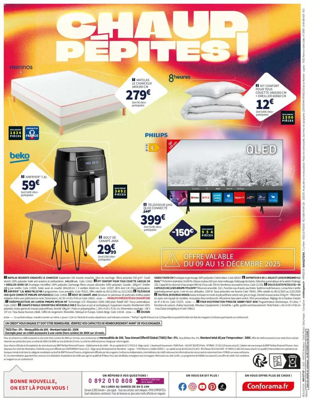 Prospectus promotionnel Conforama valable à partir du 09/12/2025 - Page 8.