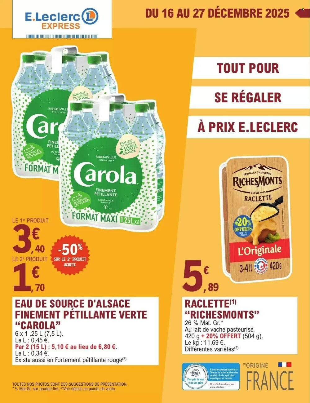 Prospectus promotionnel E.Leclerc Express valable à partir du 16/12/2025 - Page 1.