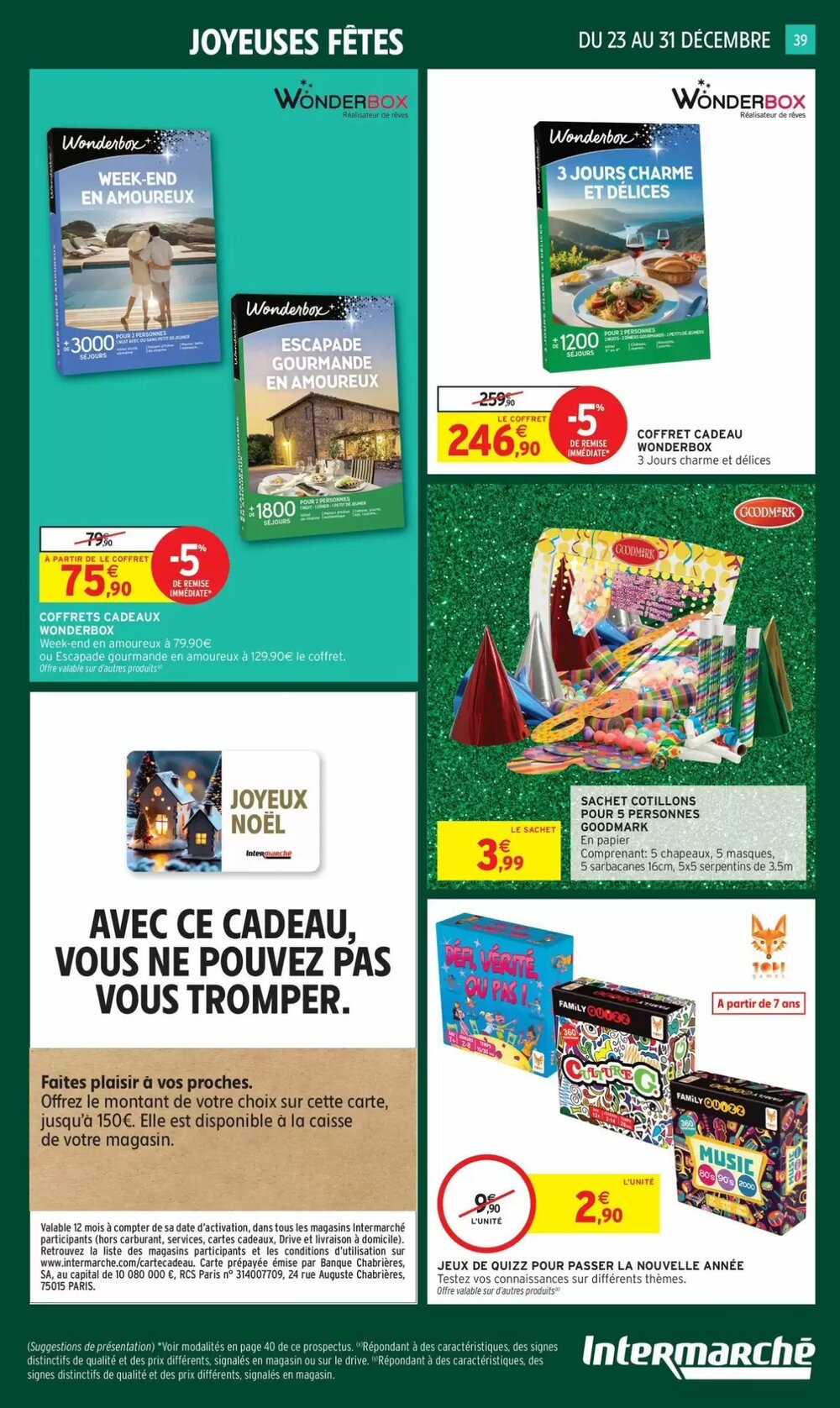 Prospectus promotionnel Intermarché valable à partir du 23/12/2025 - Page 39.