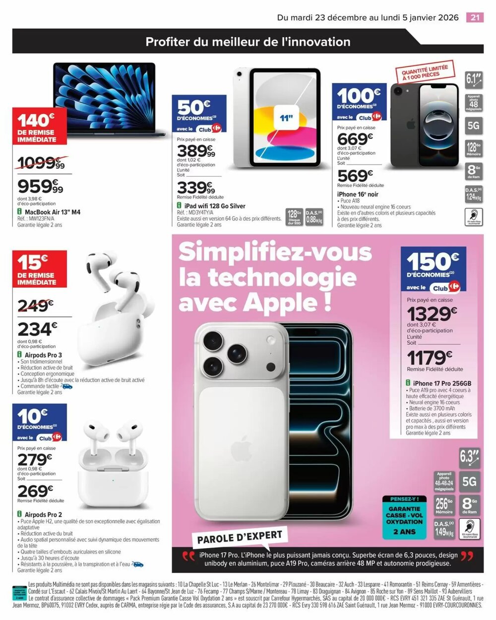 Prospectus promotionnel Carrefour valable à partir du 23/12/2025 - Page 23.