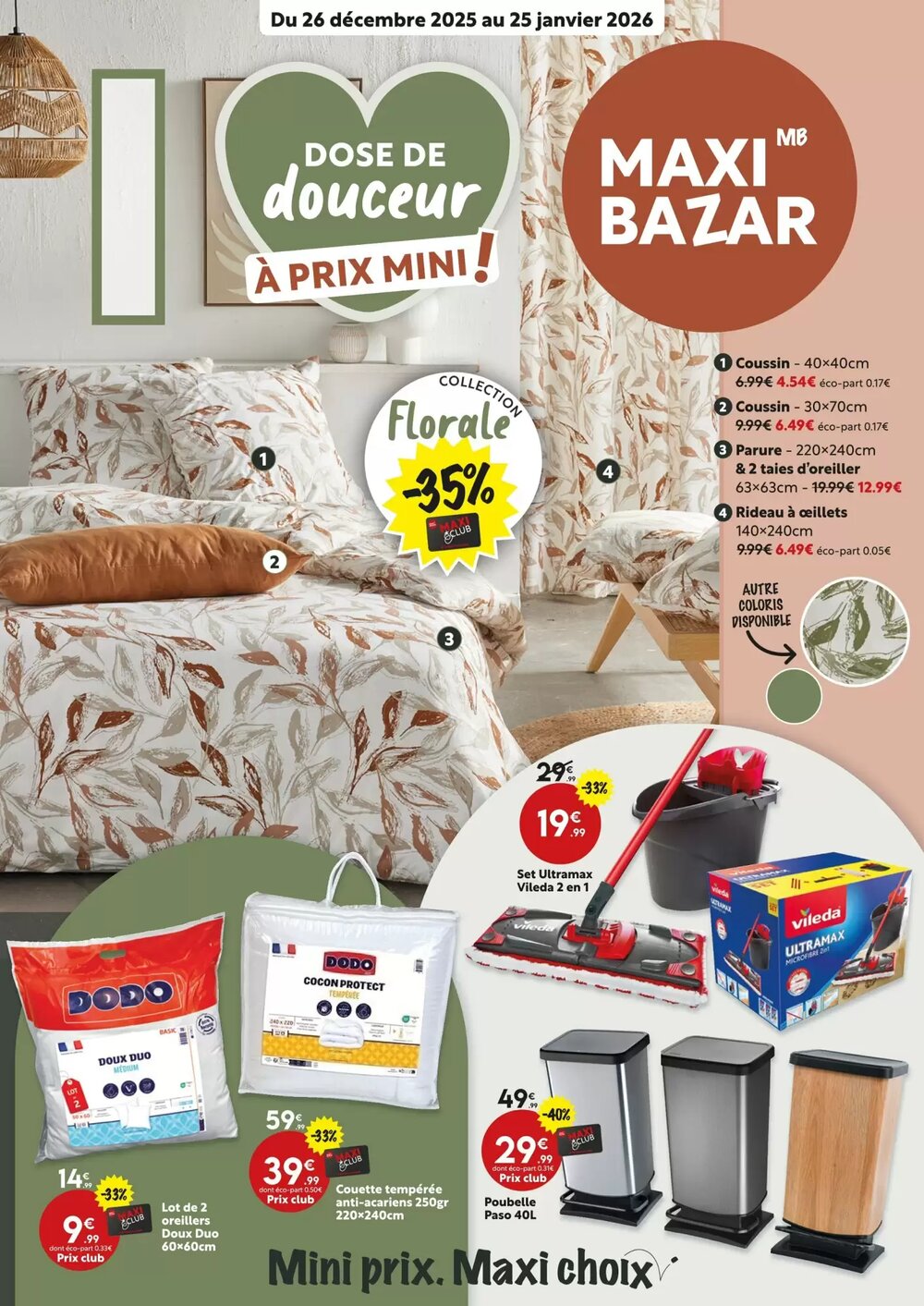 Prospectus promotionnel Maxi Bazar valable à partir du 26/12/2025 - Page 1.