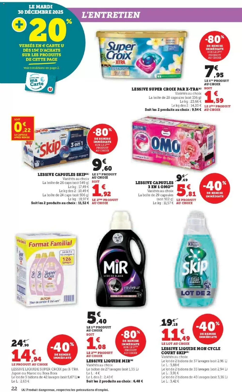 Prospectus promotionnel Super U valable à partir du 27/12/2025 - Page 22.