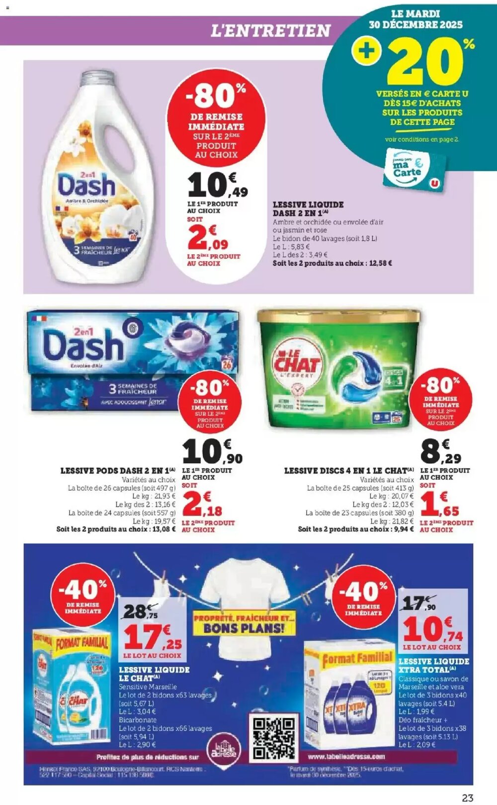 Prospectus promotionnel Super U valable à partir du 27/12/2025 - Page 23.