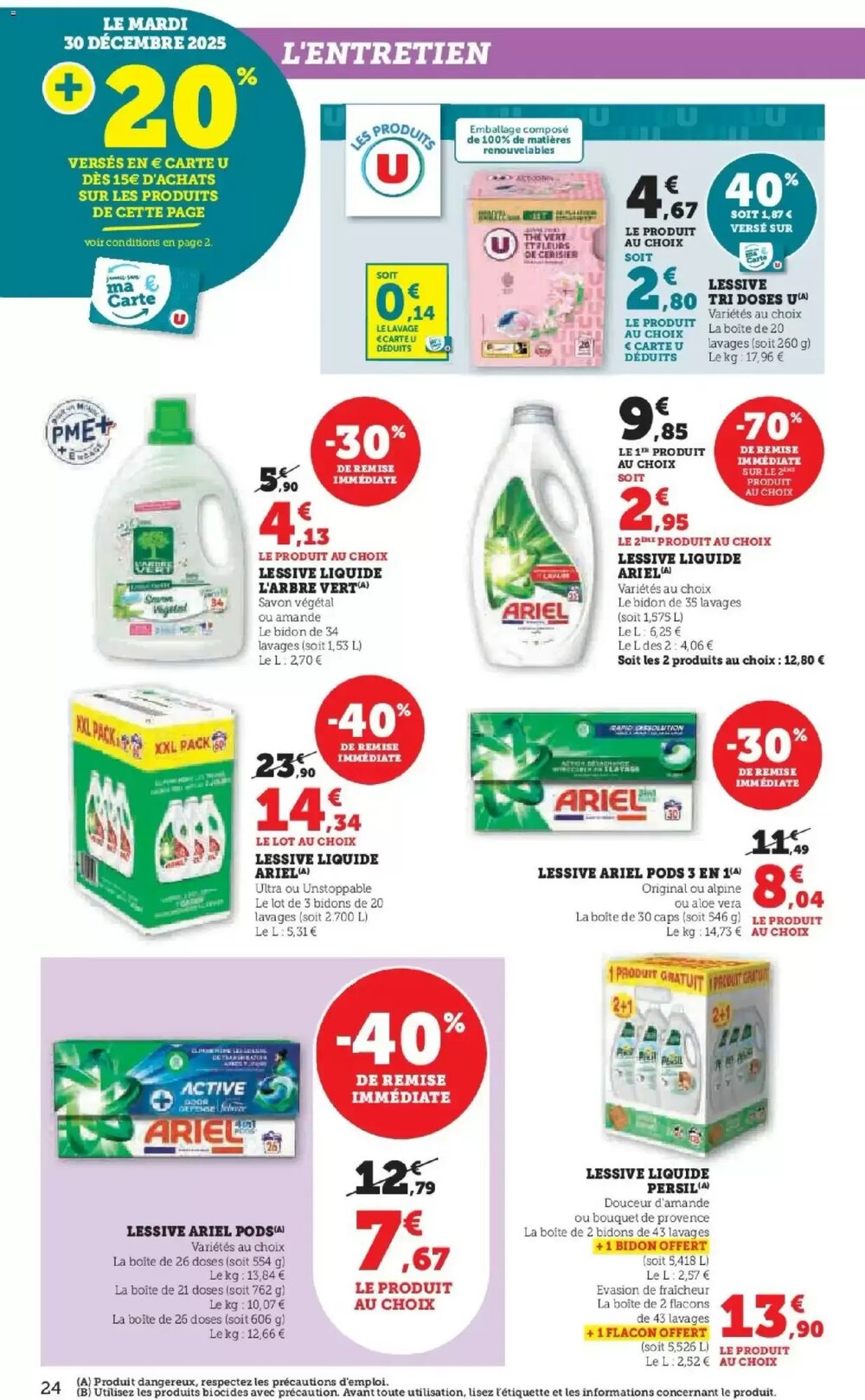 Prospectus promotionnel Super U valable à partir du 27/12/2025 - Page 24.