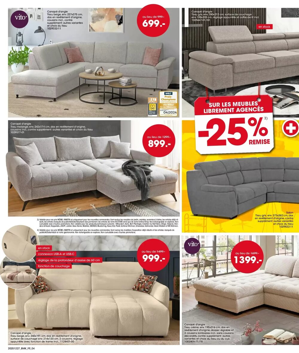 Prospectus promotionnel Möbel Martin valable à partir du 27/12/2025 - Page 4.