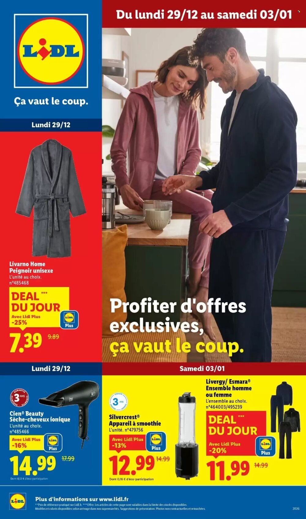 Prospectus promotionnel Lidl valable à partir du 29/12/2025 - Page 1.