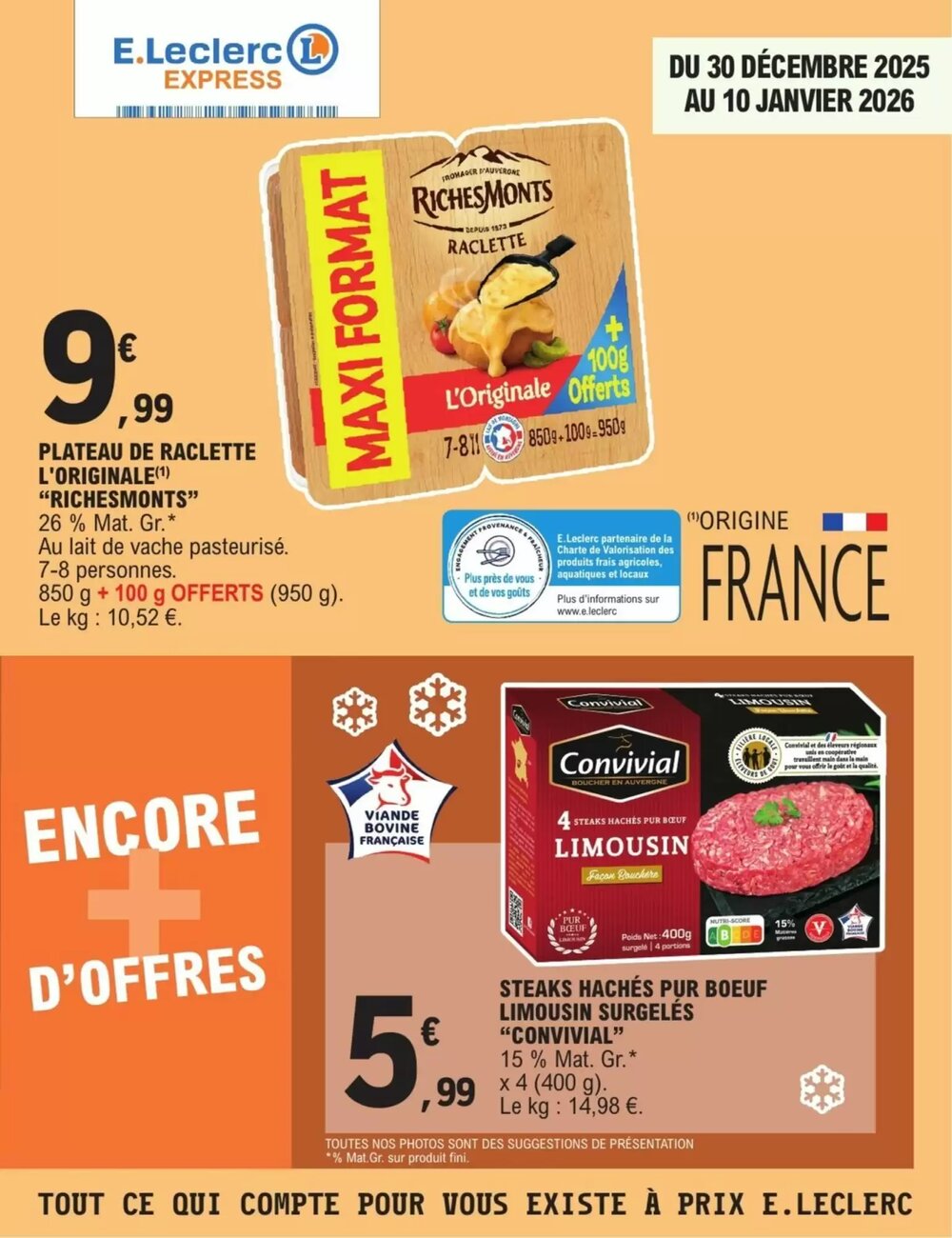 Prospectus promotionnel E.Leclerc Express valable à partir du 30/12/2025 - Page 1.