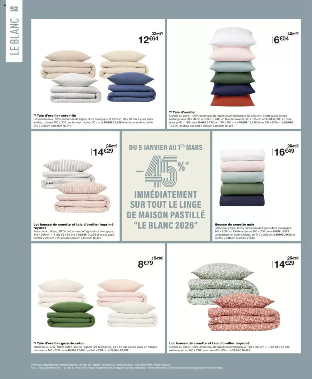 Prospectus promotionnel Monoprix valable à partir du 01/01/2026 - Page 52.