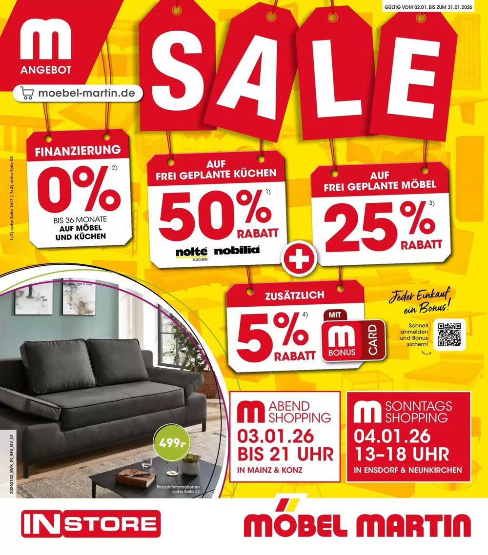 Prospectus promotionnel Möbel Martin valable à partir du 01/01/2026 - Page 1.