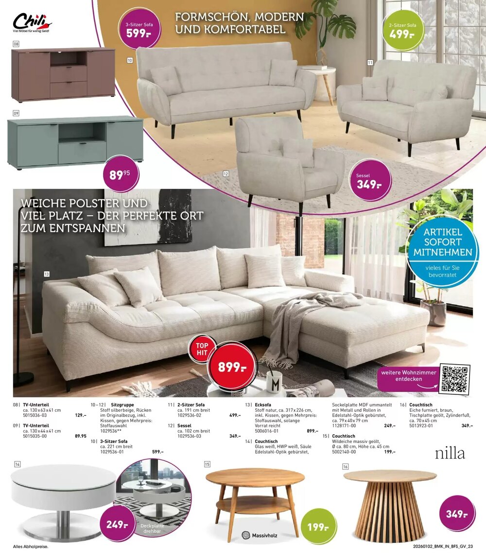 Prospectus promotionnel Möbel Martin valable à partir du 01/01/2026 - Page 23.