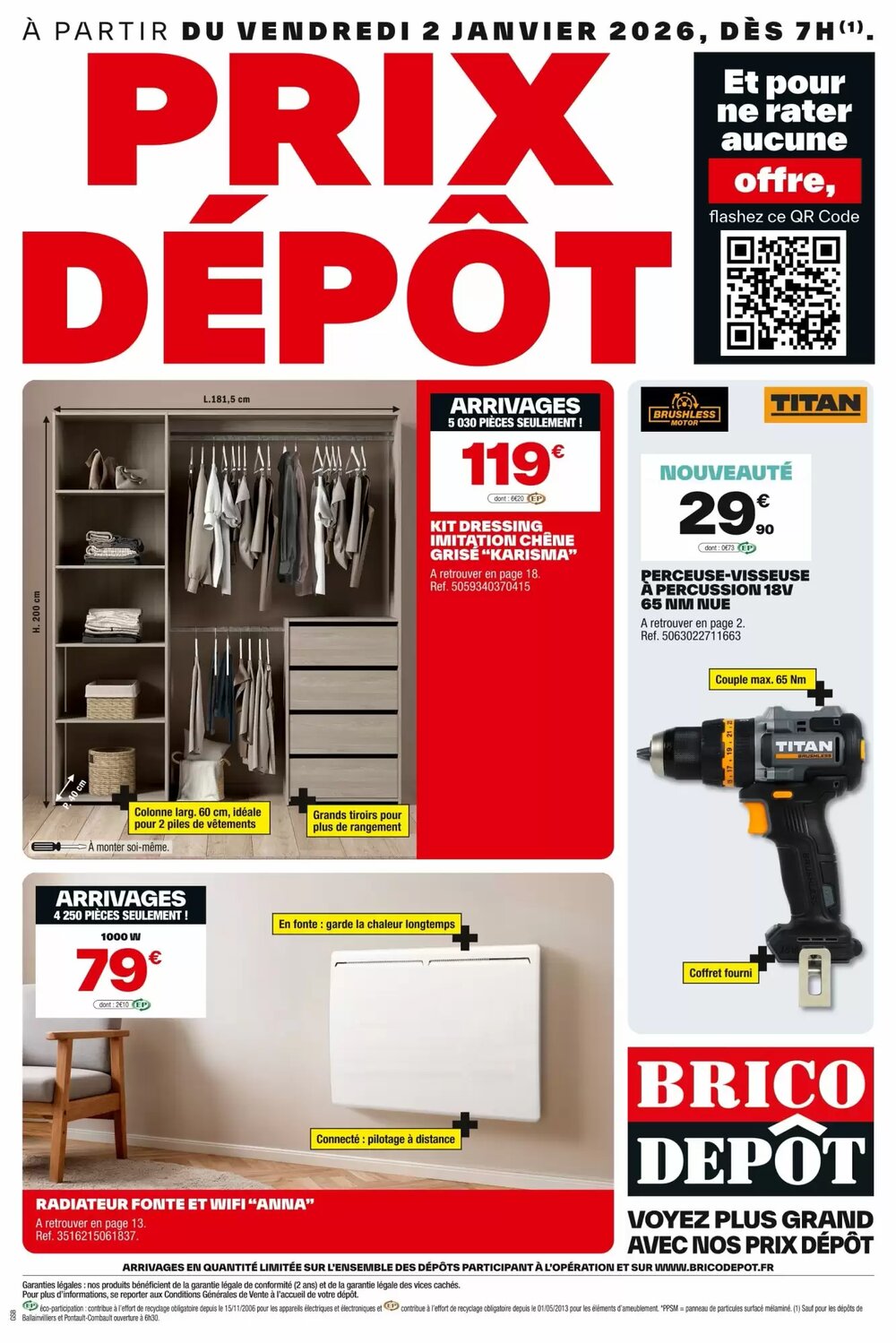 Prospectus promotionnel Brico Dépôt valable à partir du 02/01/2026 - Page 1.