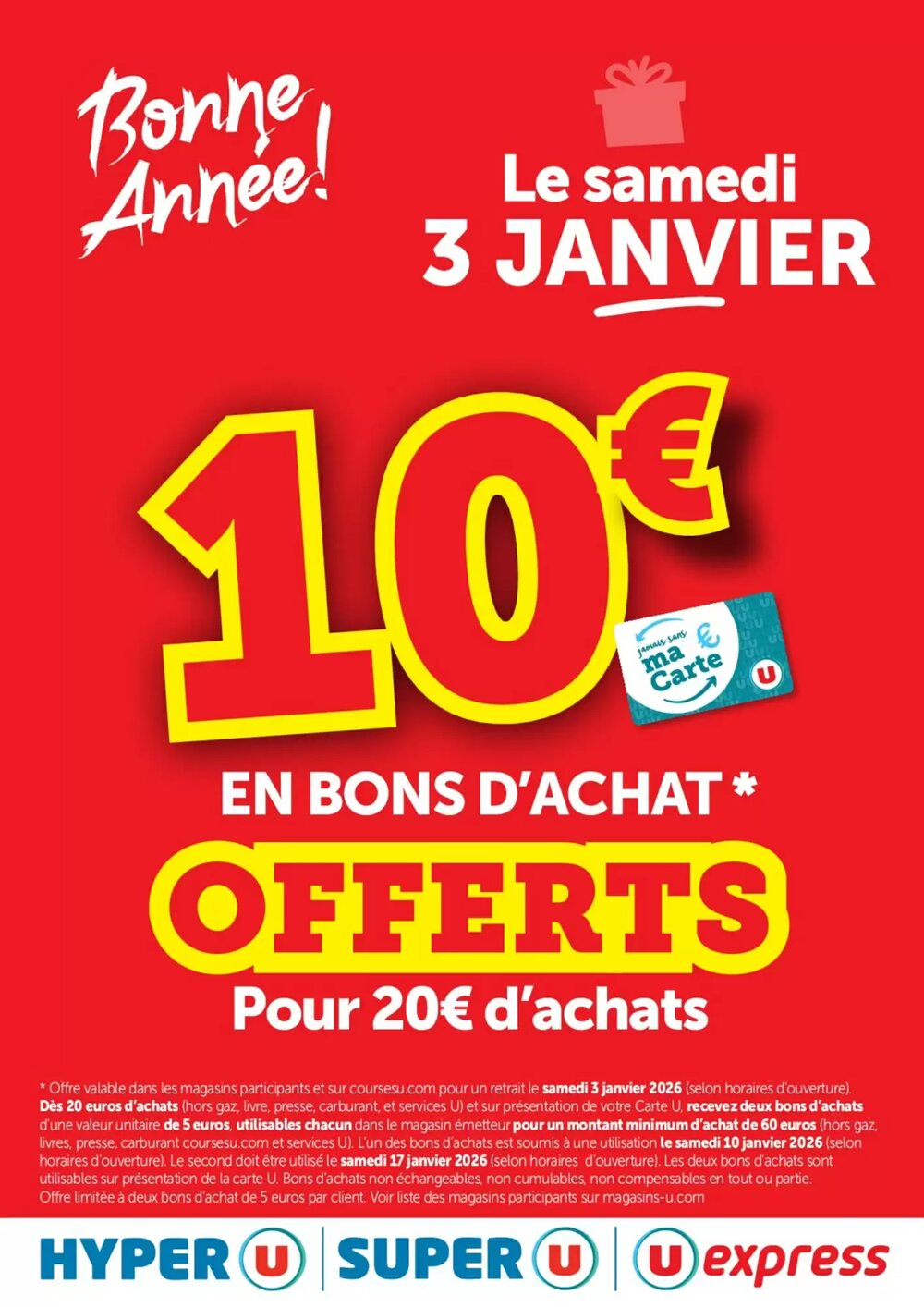 Prospectus promotionnel Hyper U valable à partir du 03/01/2026 - Page 1.