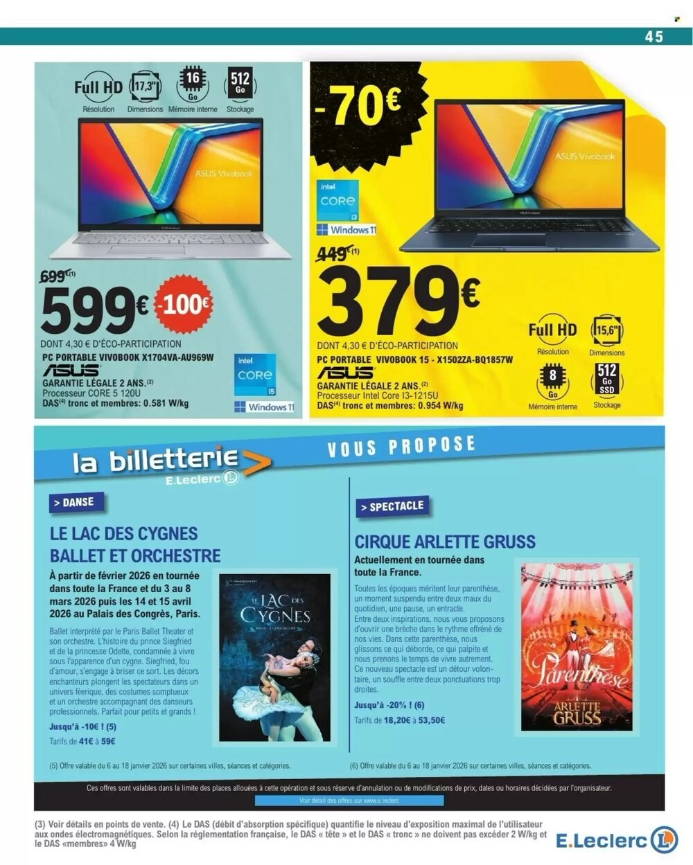 Prospectus promotionnel E.Leclerc valable à partir du 06/01/2026 - Page 45.