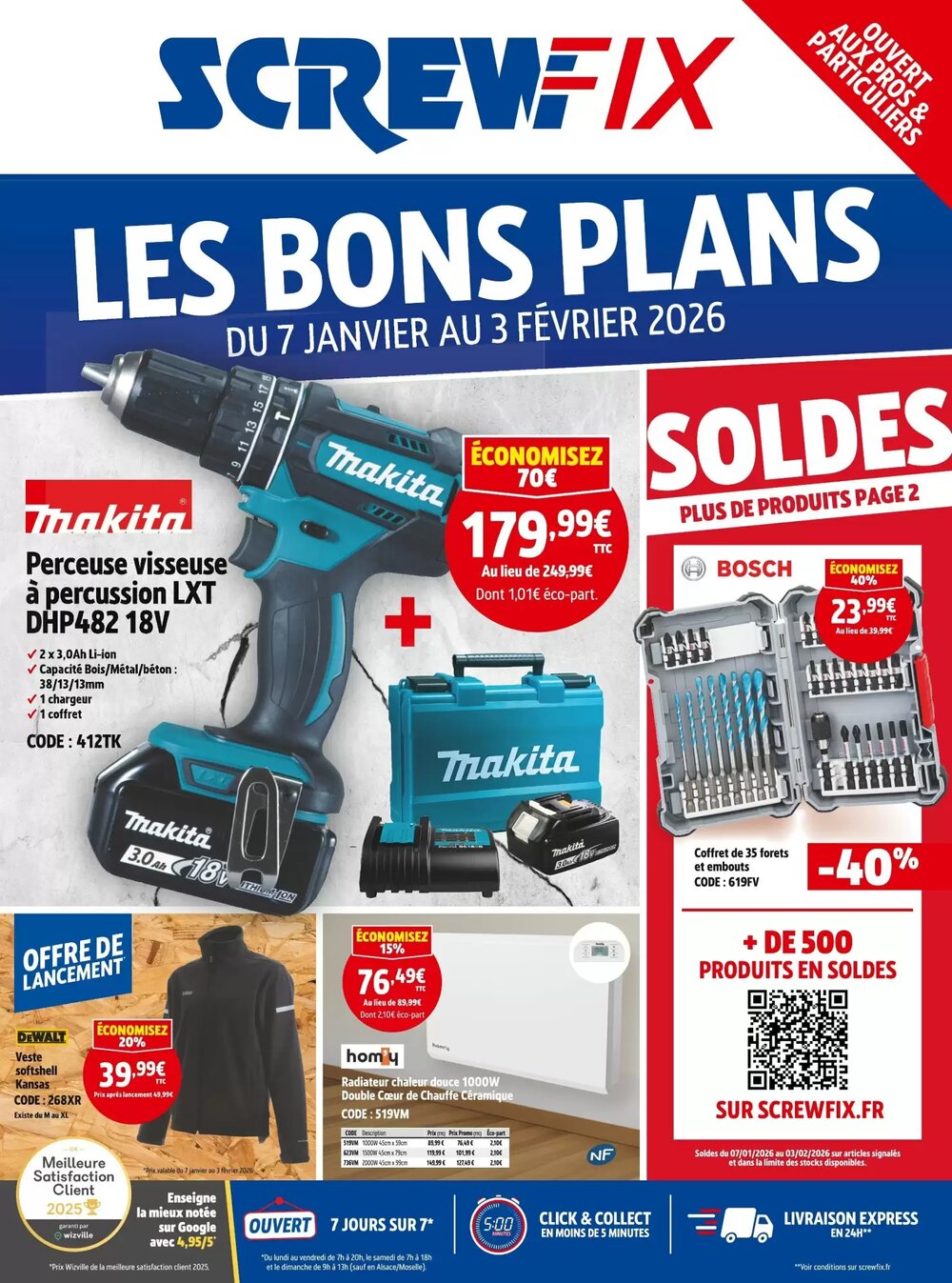 Prospectus promotionnel Screwfix valable à partir du 07/01/2026 - Page 1.