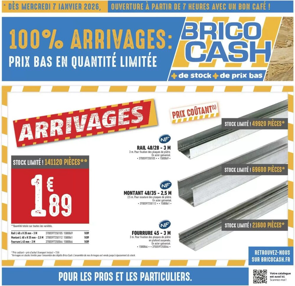 Prospectus promotionnel Brico Cash valable à partir du 07/01/2026 - Page 1.