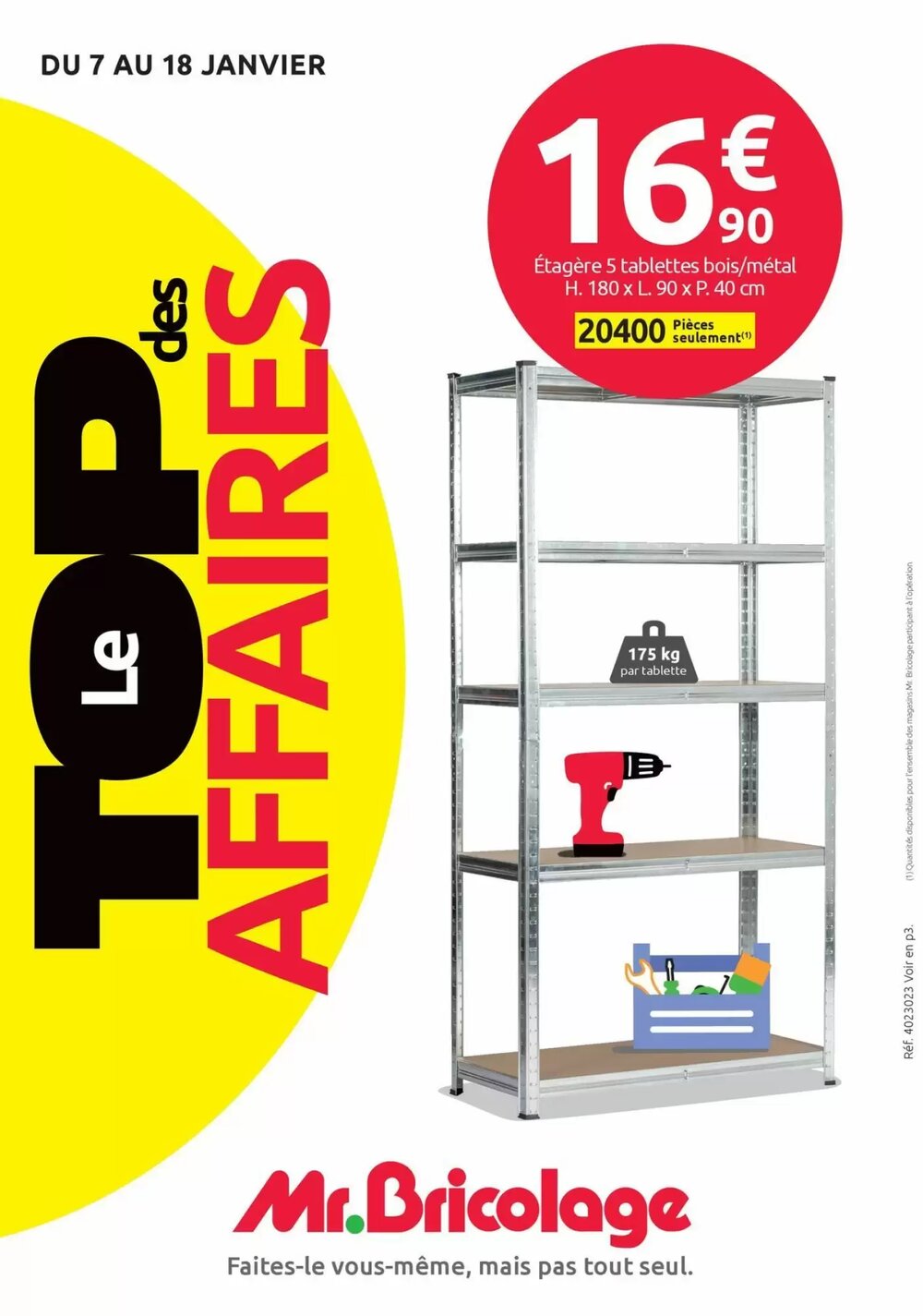 Prospectus promotionnel Mr Bricolage valable à partir du 08/01/2026 - Page 1.