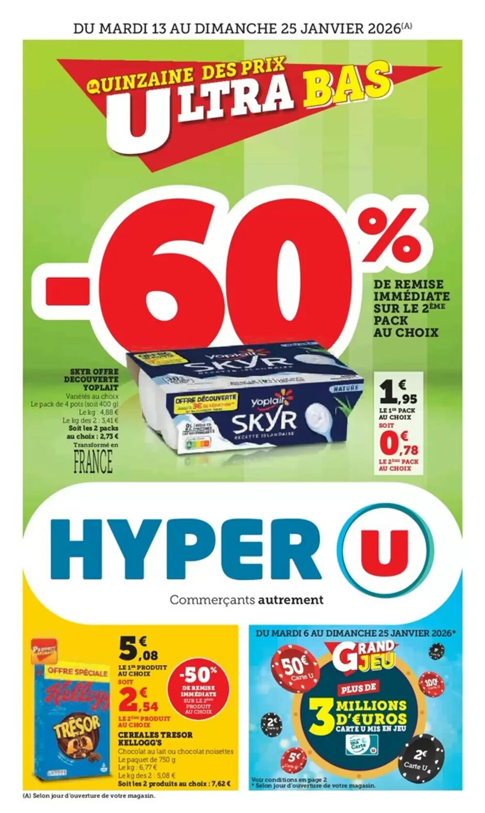 Prospectus promotionnel Hyper U valable à partir du 13/01/2026 - Page 1.