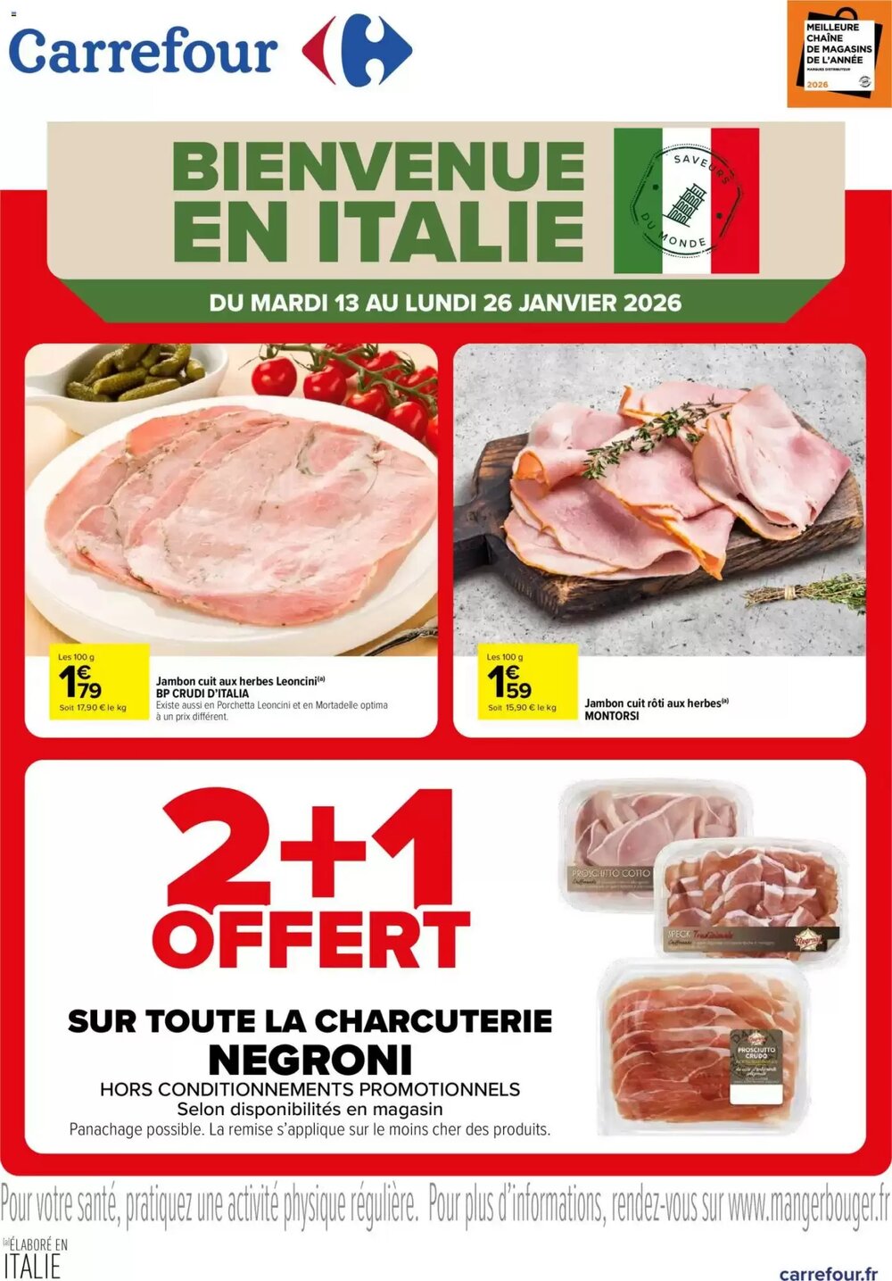 Prospectus promotionnel Carrefour valable à partir du 13/01/2026 - Page 1.
