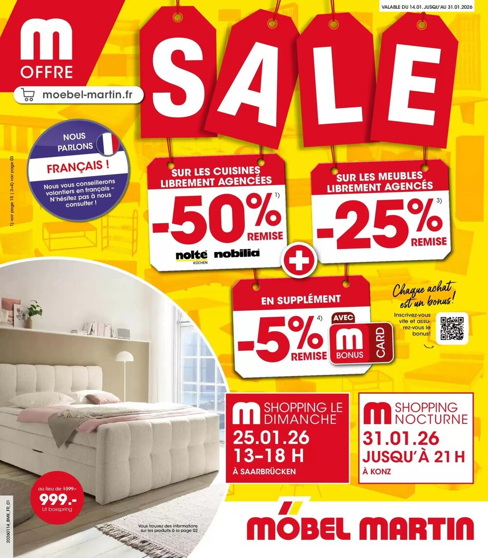 Prospectus promotionnel Möbel Martin valable à partir du 13/01/2026 - Page 1.