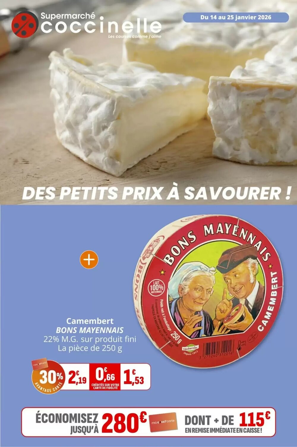 Prospectus promotionnel Coccinelle Supermarché valable à partir du 14/01/2026 - Page 1.