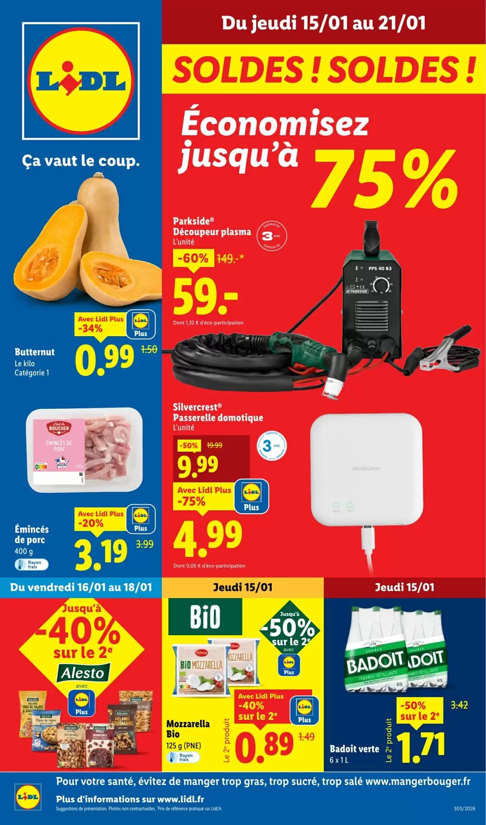 Prospectus promotionnel Lidl valable à partir du 15/01/2026 - Page 1.