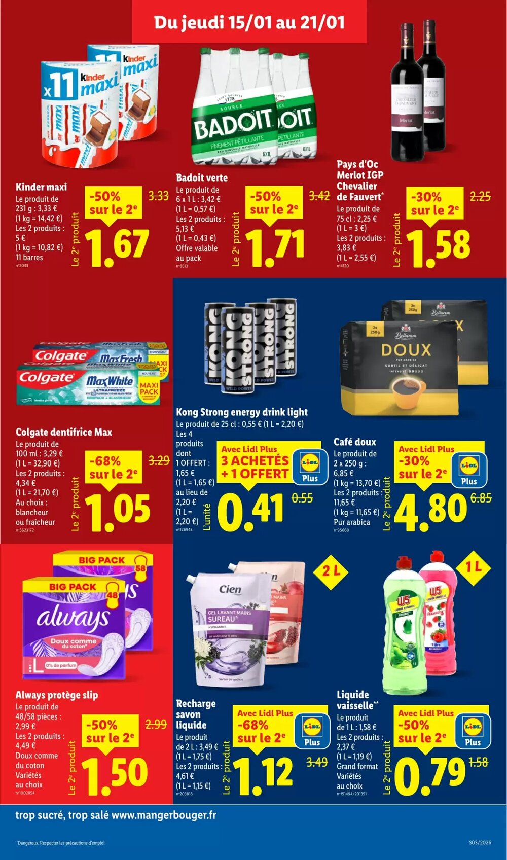 Prospectus promotionnel Lidl valable à partir du 15/01/2026 - Page 15.