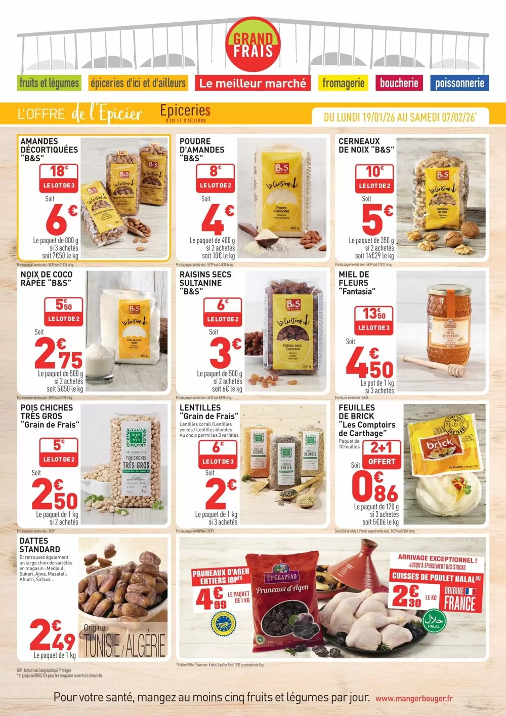 Prospectus promotionnel Grand Frais valable à partir du 19/01/2026 - Page 1.