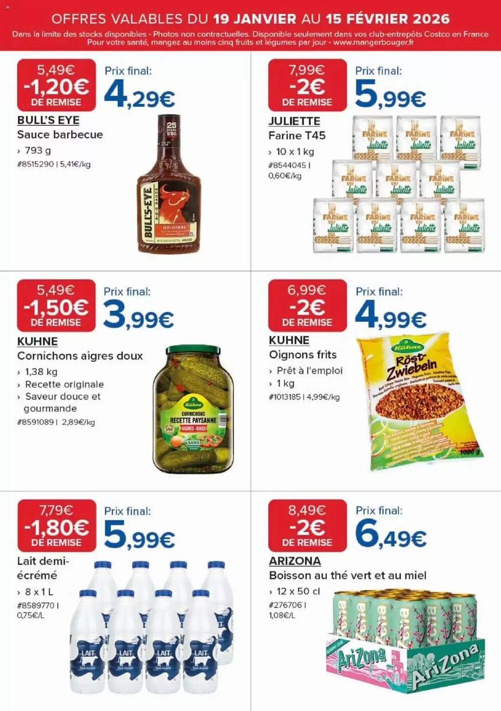 Prospectus promotionnel Costco valable à partir du 19/01/2026 - Page 8.