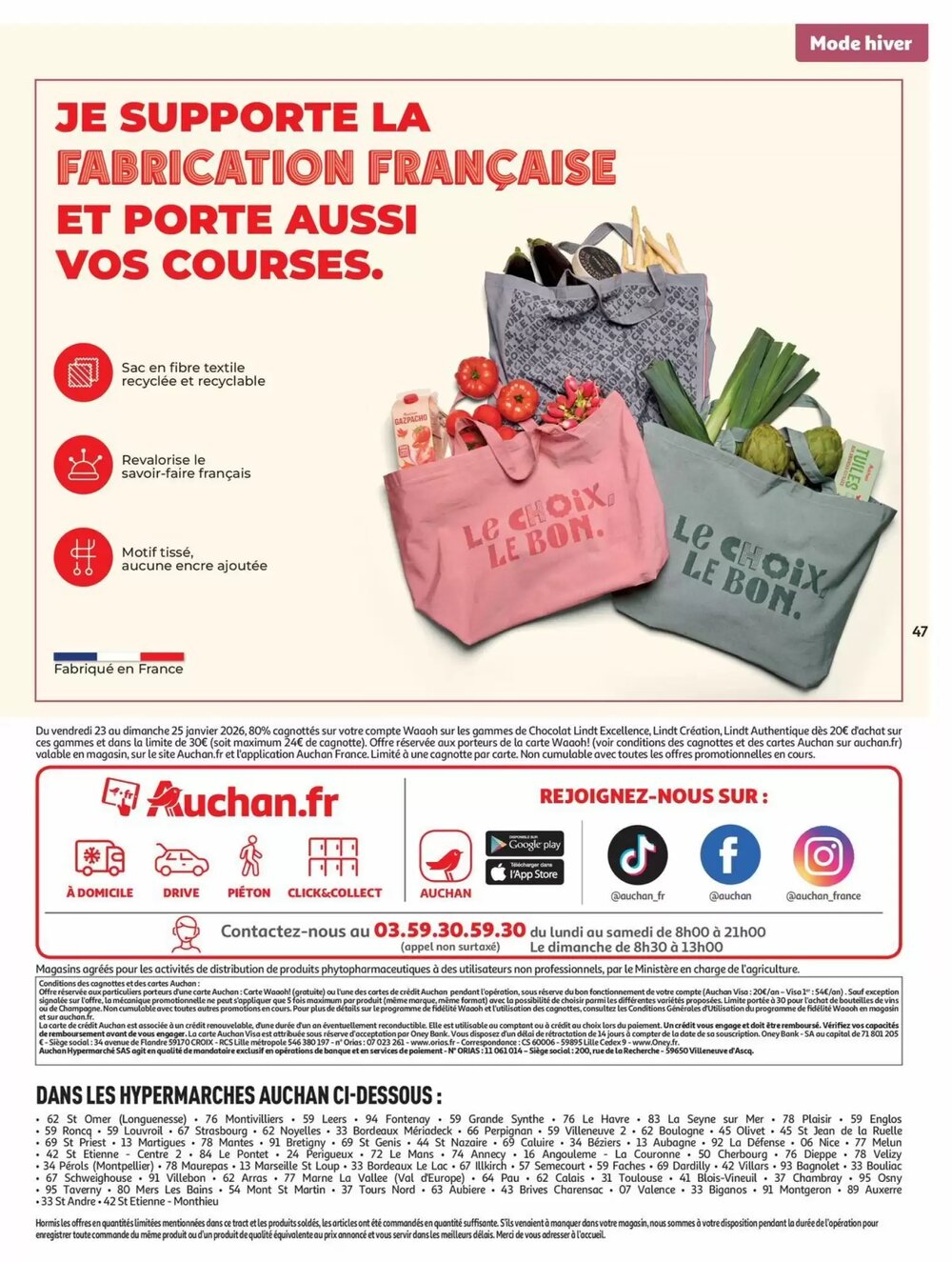 Prospectus promotionnel Auchan valable à partir du 20/01/2026 - Page 47.