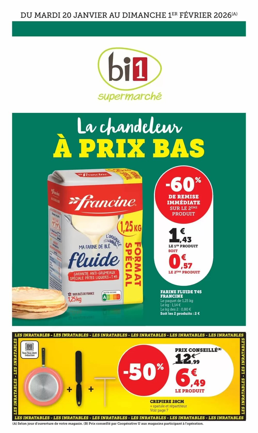 Prospectus promotionnel Bi1 valable à partir du 21/01/2026 - Page 1.