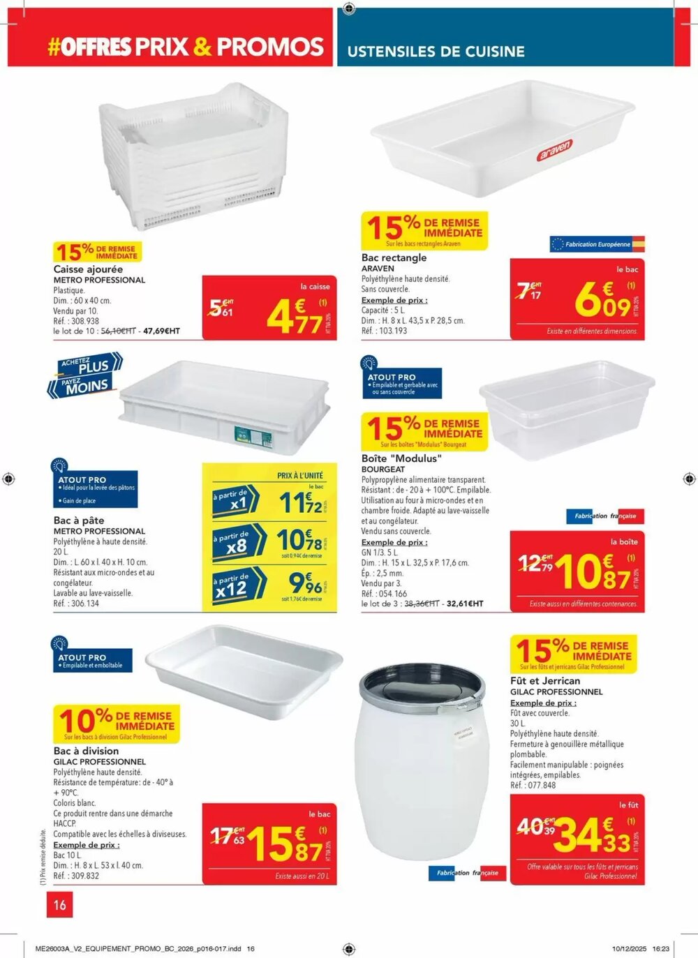 Prospectus promotionnel METRO valable à partir du 23/01/2026 - Page 16.