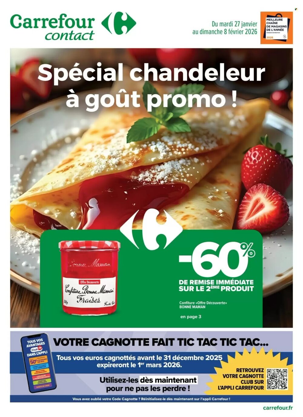 Prospectus promotionnel Carrefour valable à partir du 27/01/2026 - Page 1.
