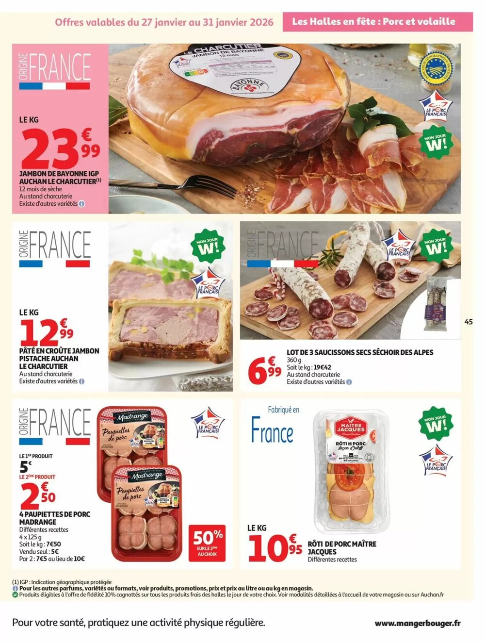 Prospectus promotionnel Auchan valable à partir du 27/01/2026 - Page 45.