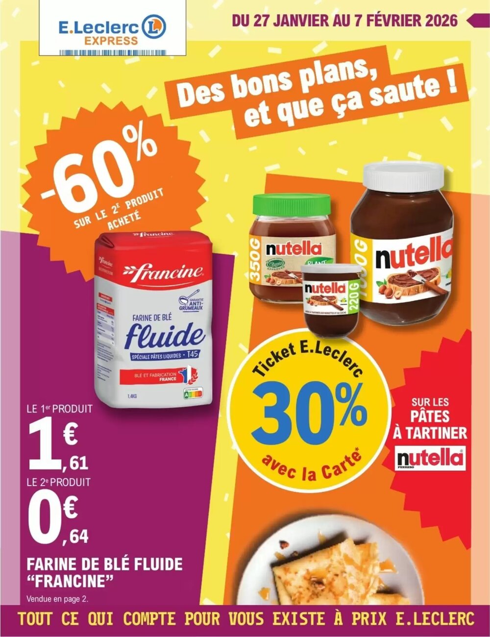 Prospectus promotionnel E.Leclerc Express valable à partir du 27/01/2026 - Page 1.
