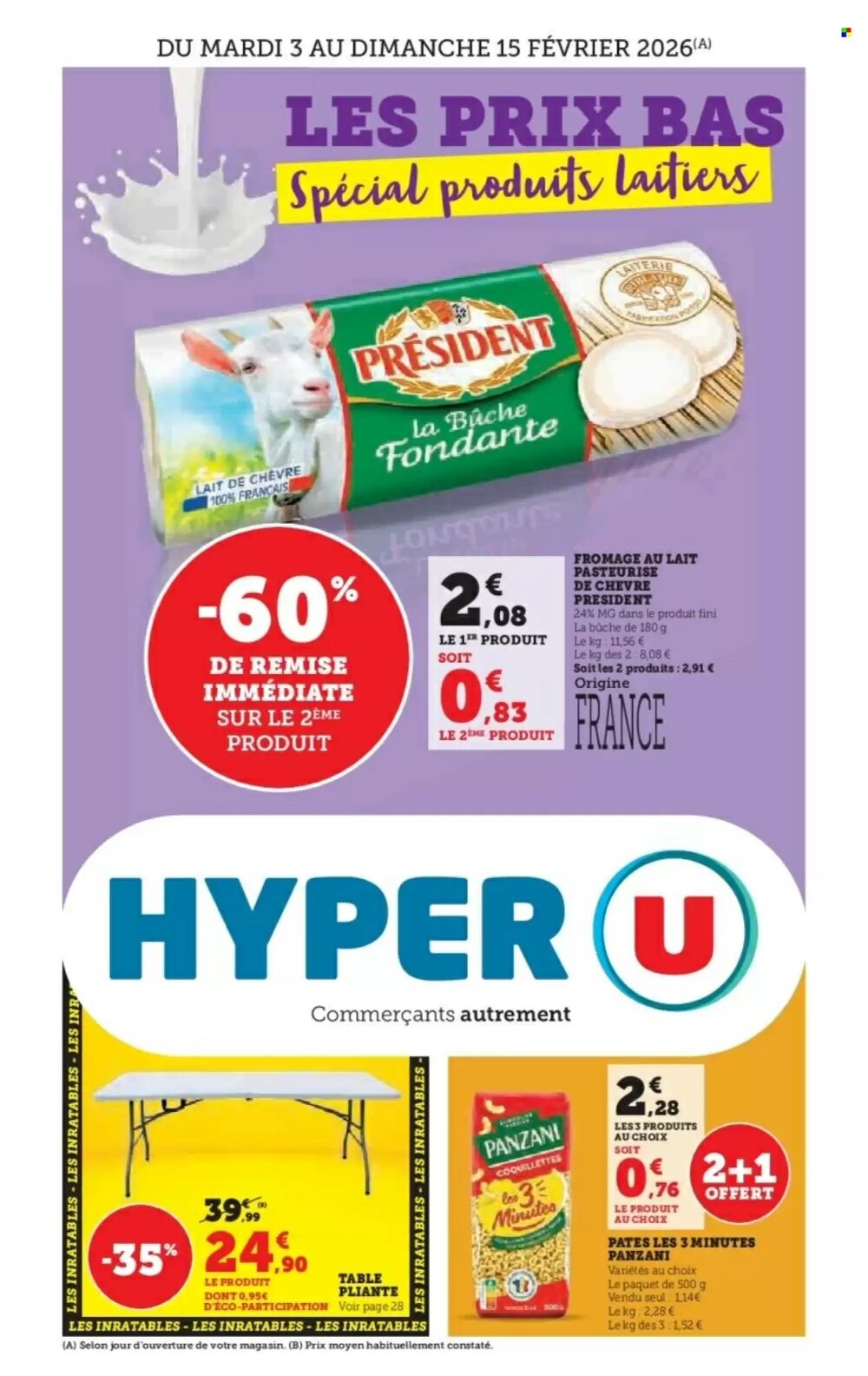 Prospectus promotionnel Hyper U valable à partir du 03/02/2026 - Page 1.