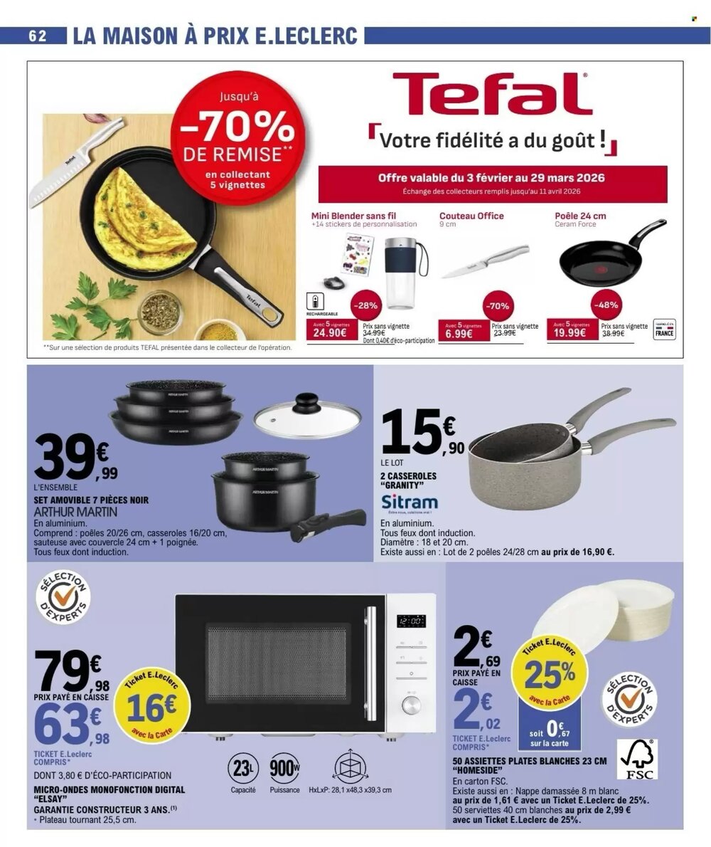 Prospectus promotionnel E.Leclerc valable à partir du 03/02/2026 - Page 62.